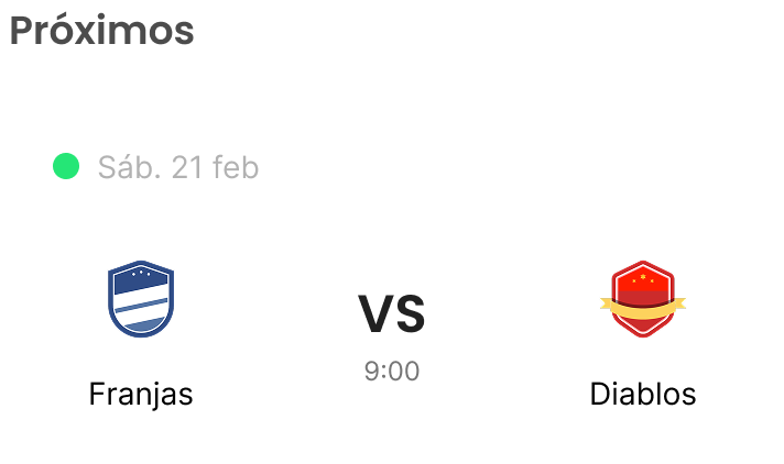 UI de los próximos partidos